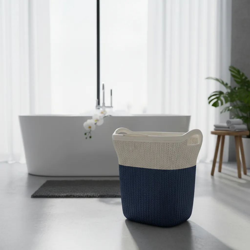 Cesto Plastico Ropa Sucia 40 Litros Tapa Y Manija Bicolor