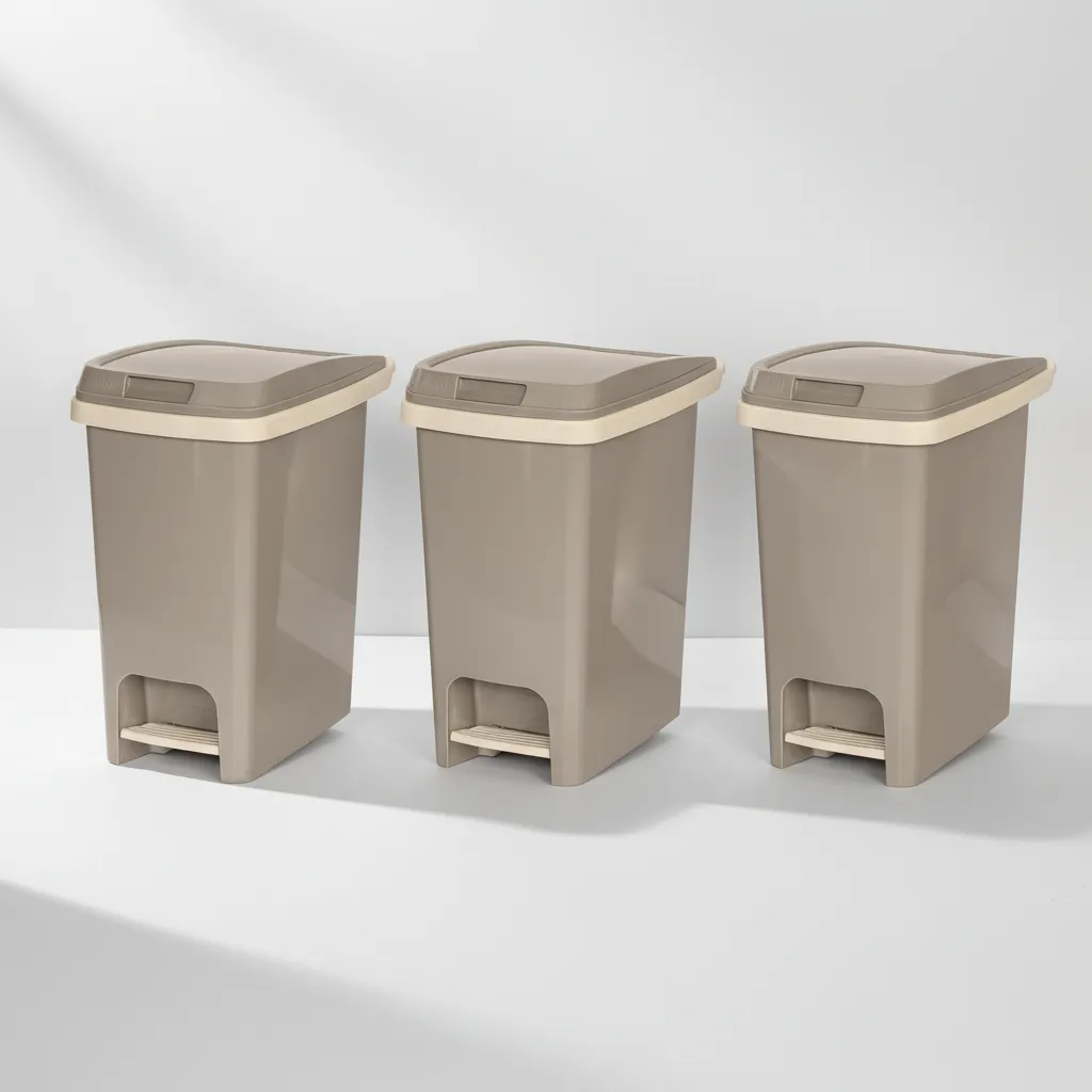 1 Pack Cesto Tacho Basura X3 Papelera Pedal 12.5l C/sujetador