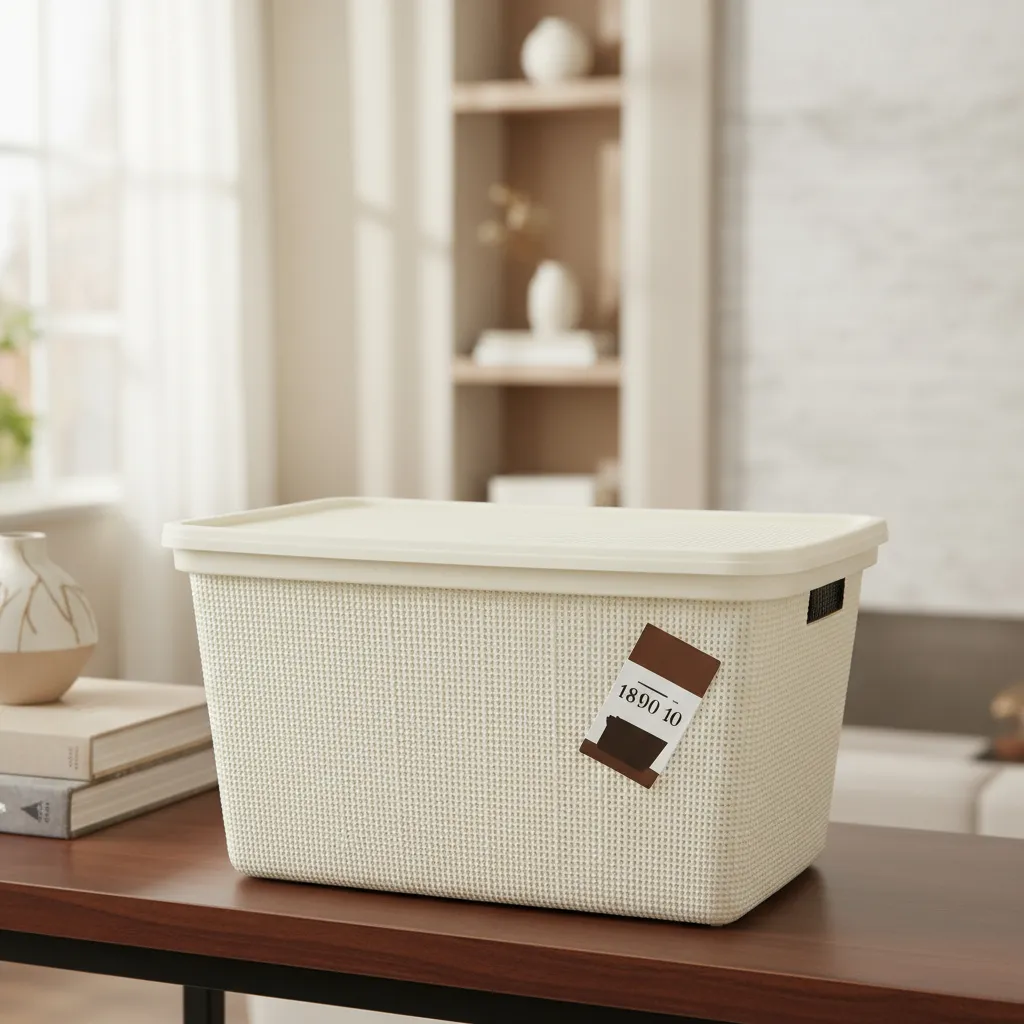 Pack Canasto Organizador X6 Simil Yute 30l Caja Organizadora