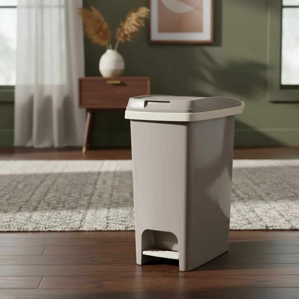 1 Cesto Tacho Basura Papelera Pedal Premium 12.5l C/sujetador