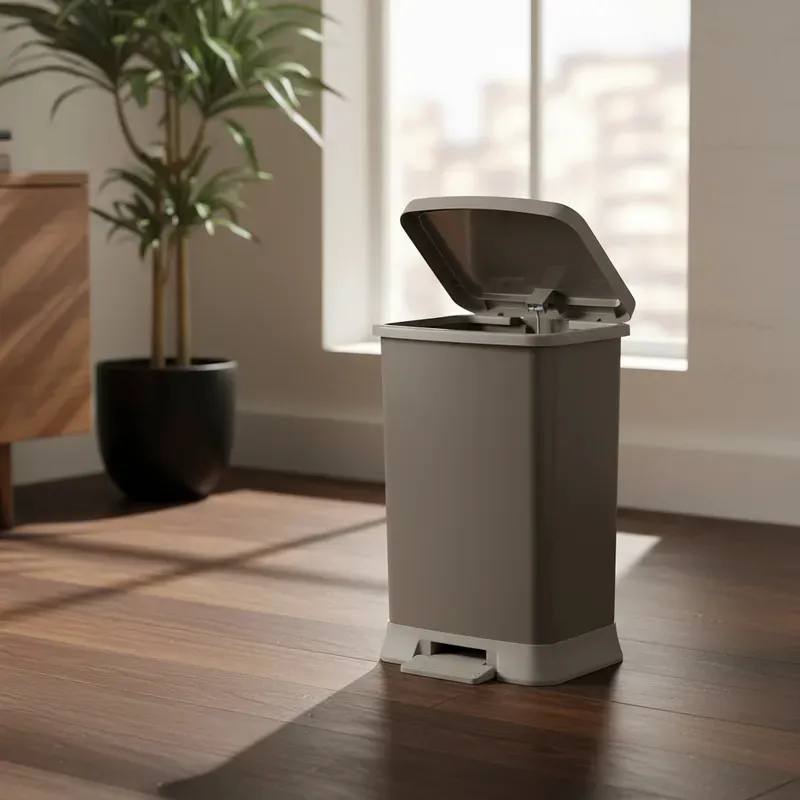 Cesto Tacho De Basura Papelera Pedal Sujetador Premium 55l
