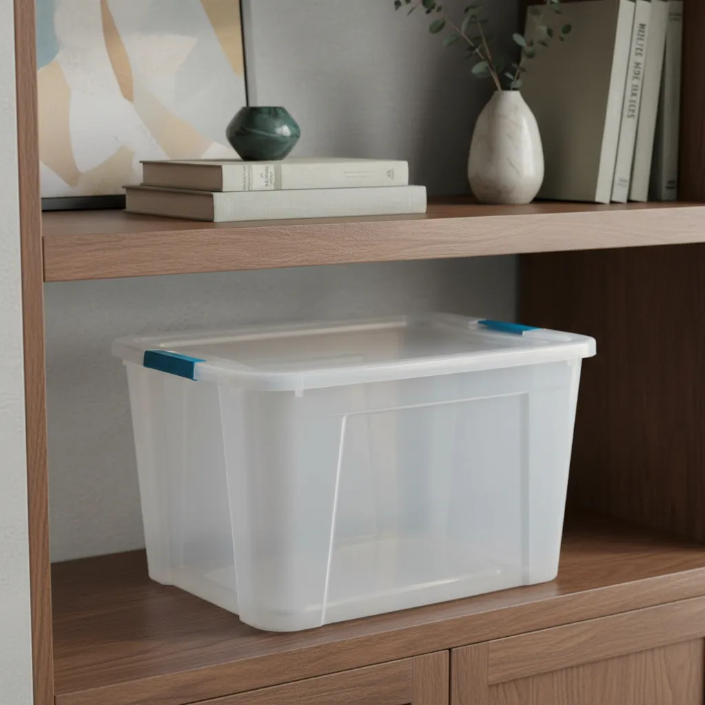 Caja Organizadora 68l C/ Tapa Broche Apilable Premium Baúl Transparente Ultraforte