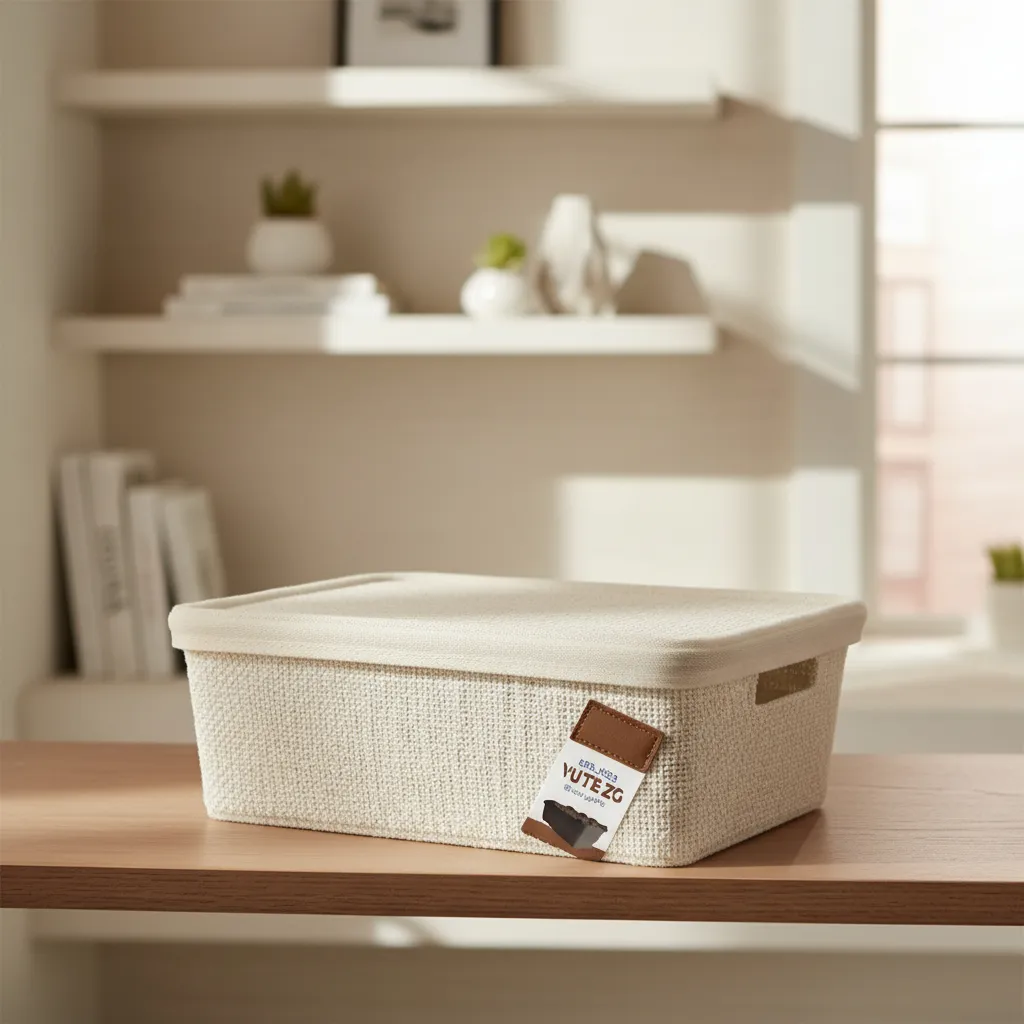 Pack Canasto Organizador X6 Simil Yute 20l Caja Organizadora