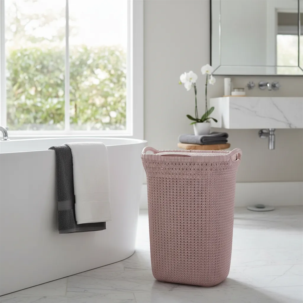 Canasto Cesto Para Ropa Plástico Premium Khipu Tapa 60 L