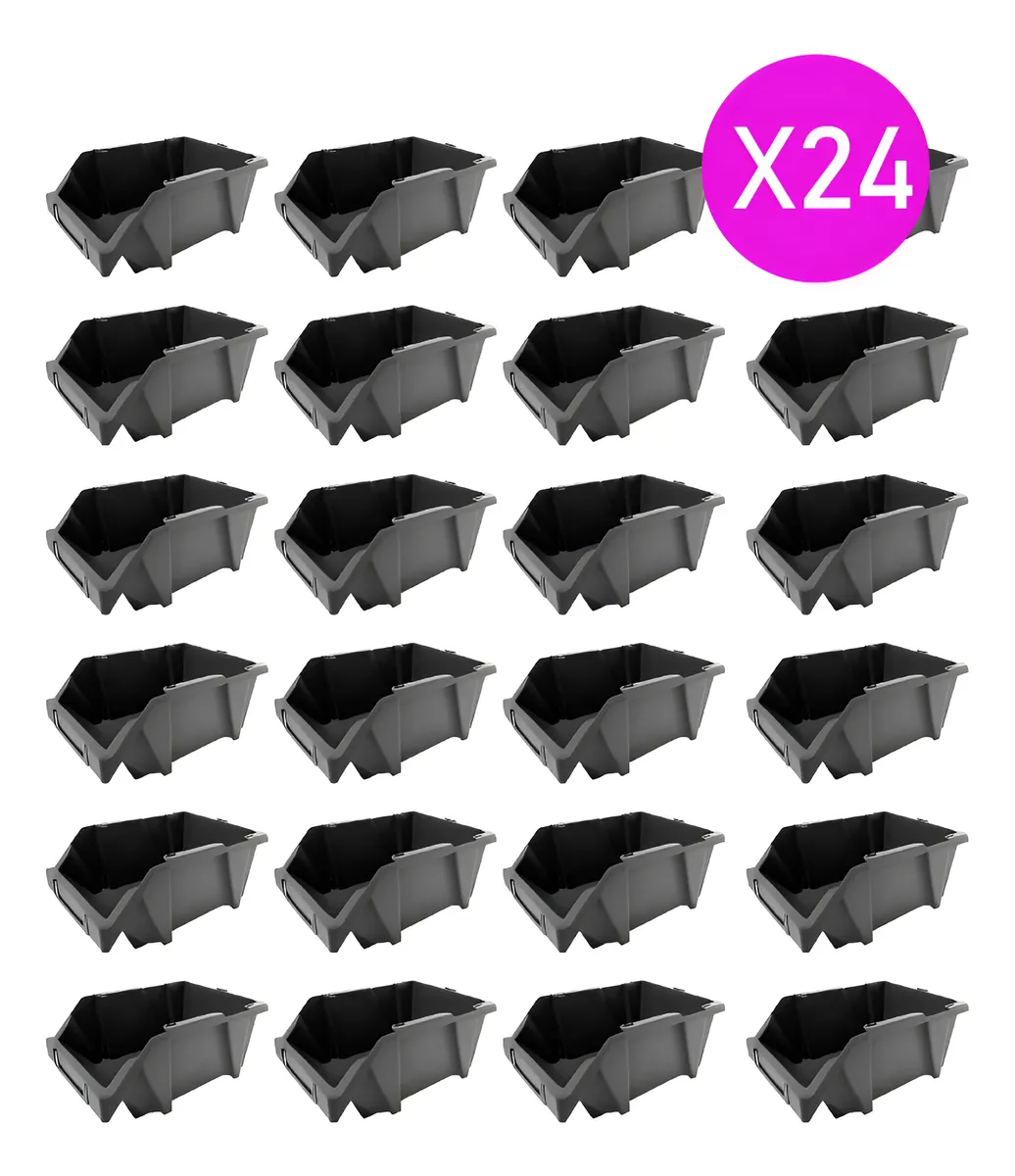 Pack Gaveta Apilable X24 Plástico Premium 19x12x10 #15