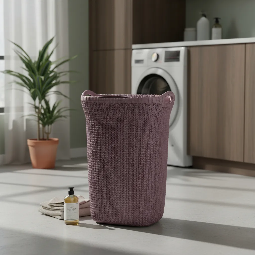 Canasto Cesto Para Ropa Plástico Premium Khipu Tapa 60 L