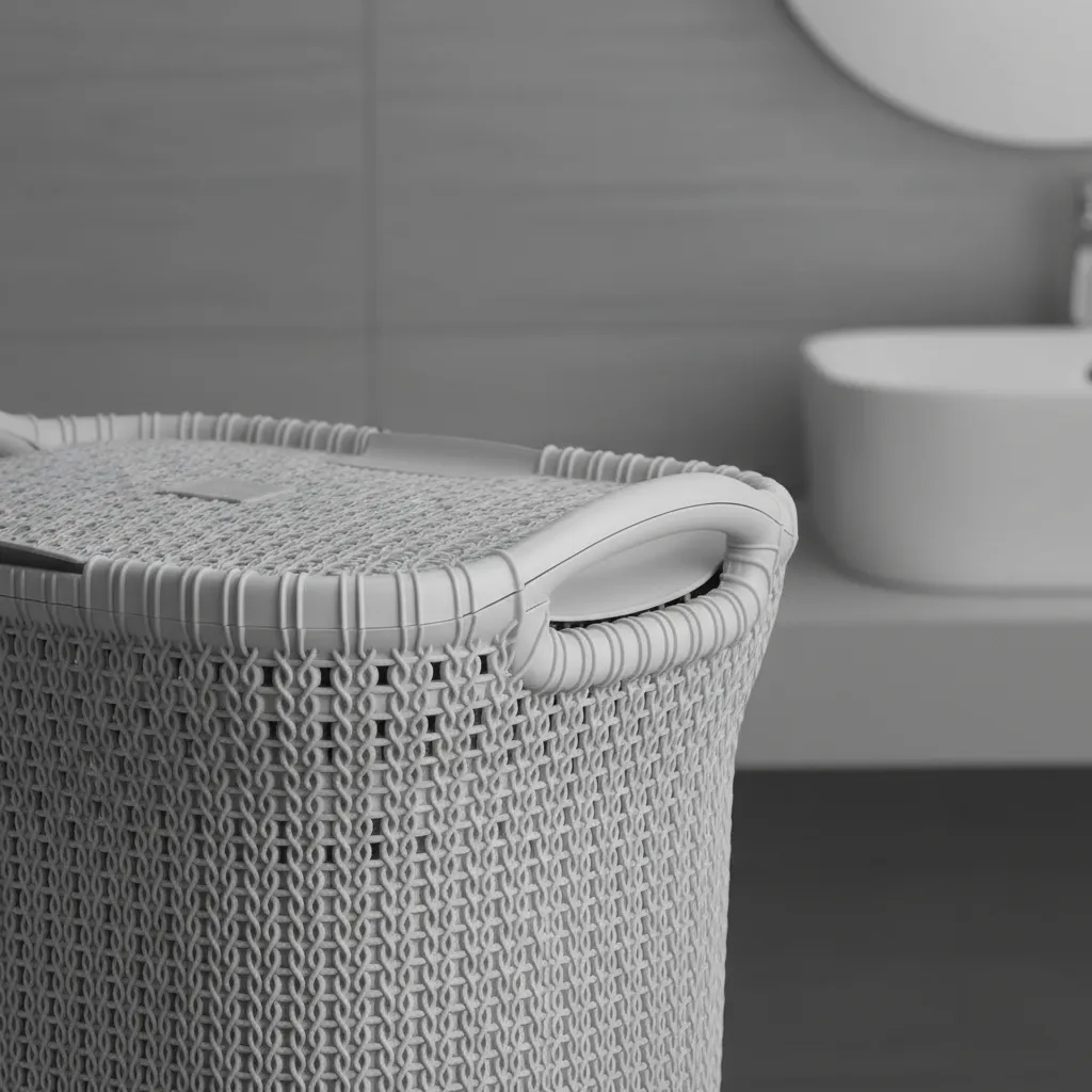 Canasto Cesto Para Ropa Plástico Premium Khipu Tapa 60 L