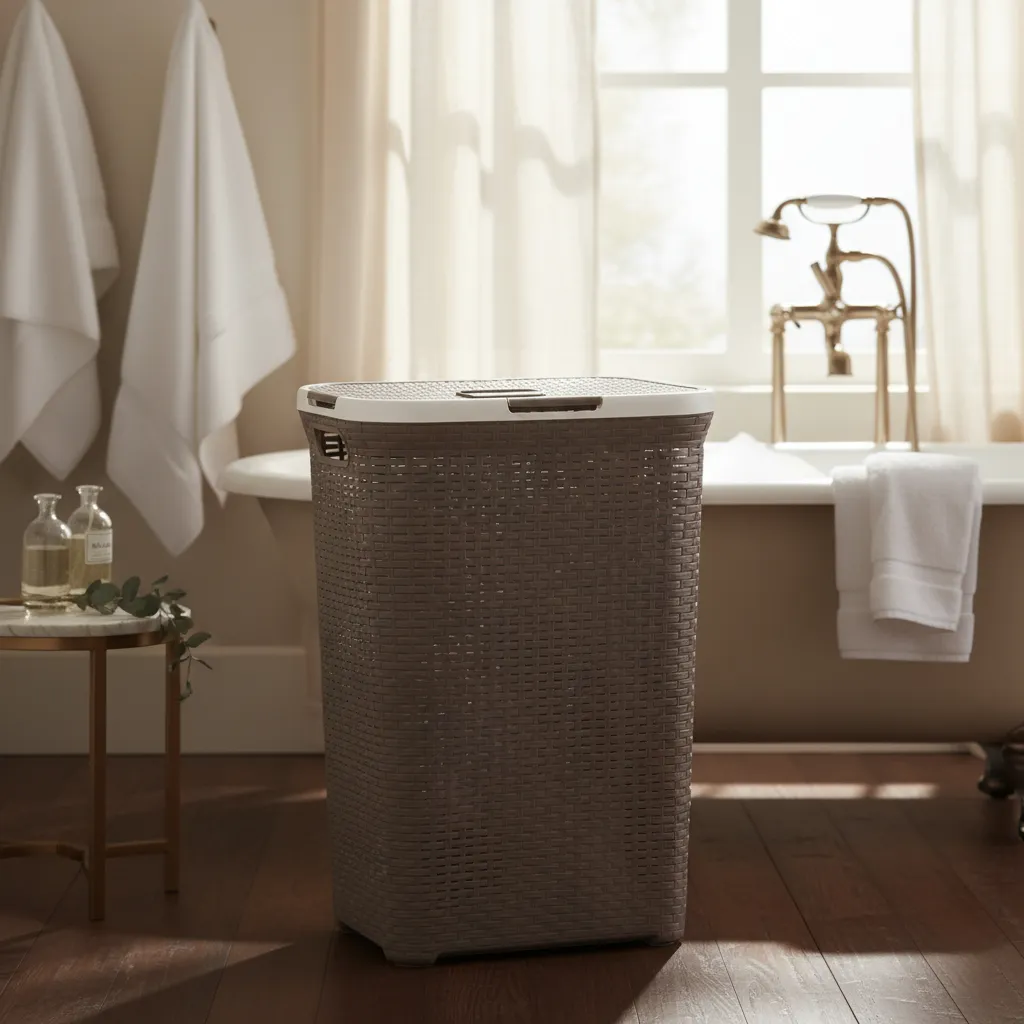 Canasto Cesto Para Ropa Sucia Baño 72l Ratan Gigante Plastic