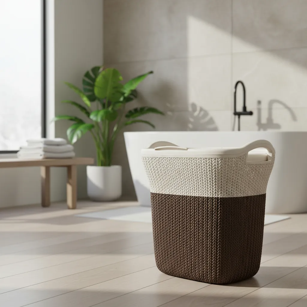 Cesto Plastico Ropa Sucia 40 Litros Tapa Y Manija Bicolor