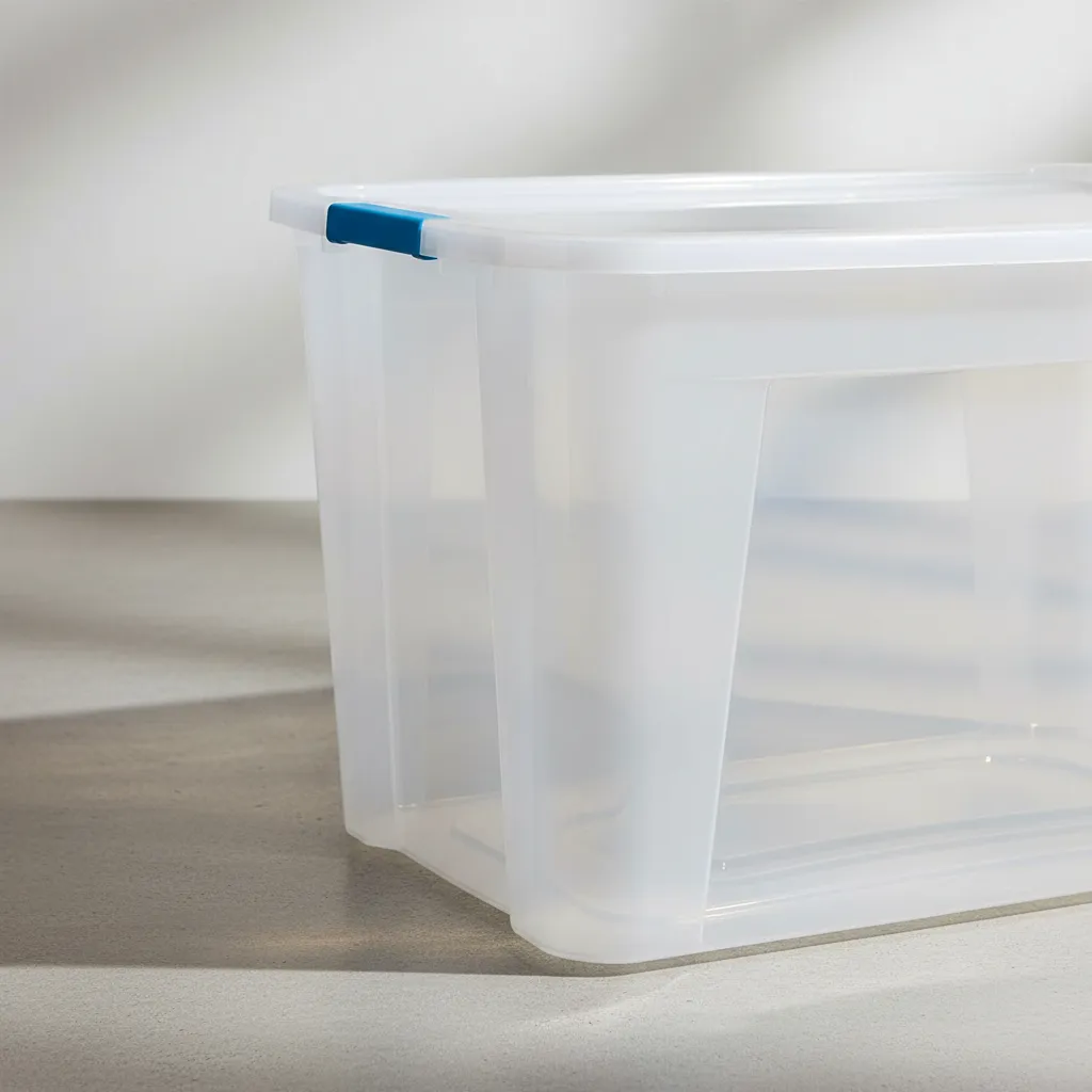 Caja Organizadora 120 L Plástico Premium Baúl Apilable  Ropa Celeste Ultraforte