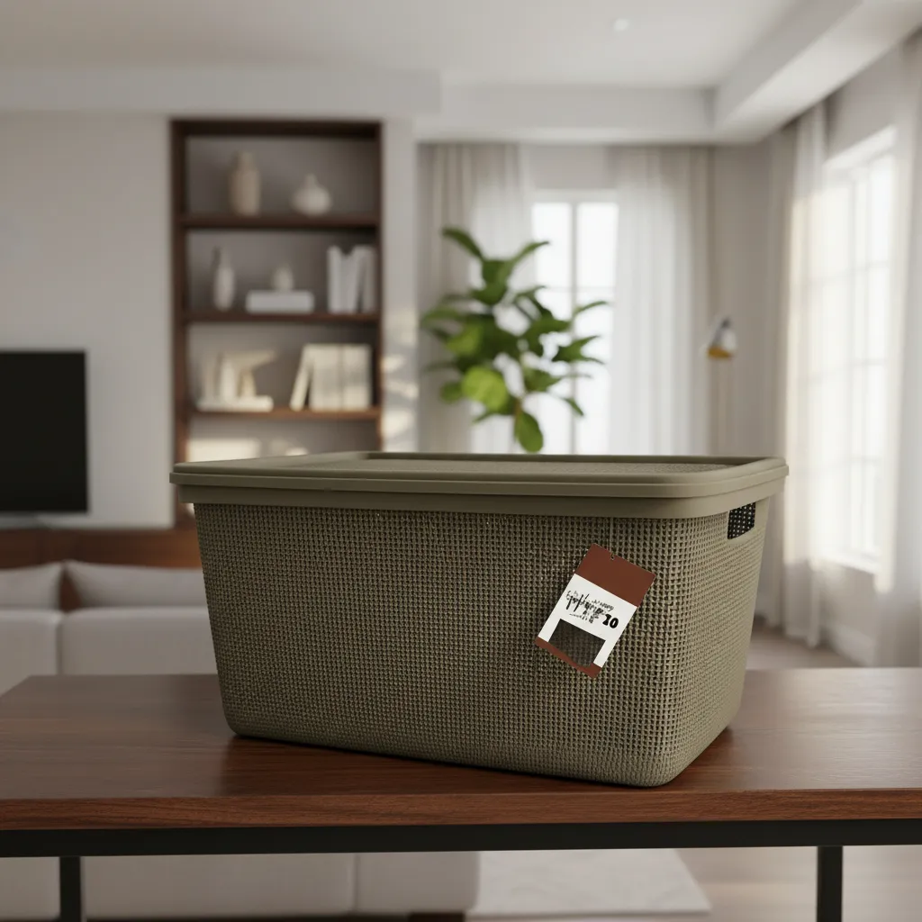 Pack Canasto Organizador X6 Simil Yute 30l Caja Organizadora