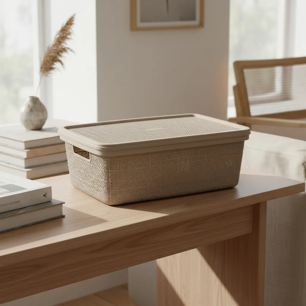 Canasto Organizador 20l Simil Yute Caja Organizadora