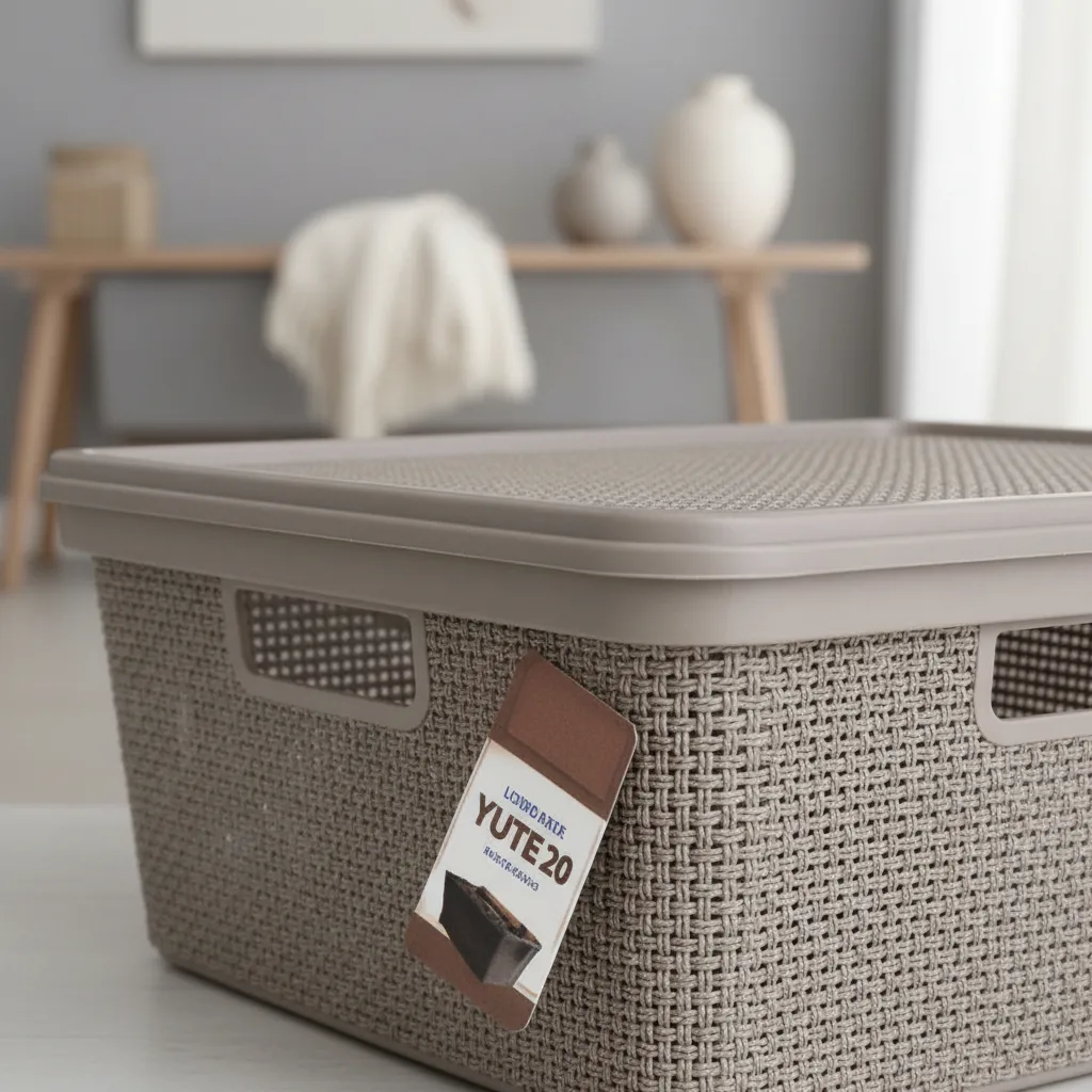 Pack Canasto Organizador X6 Simil Yute 20l Caja Organizadora