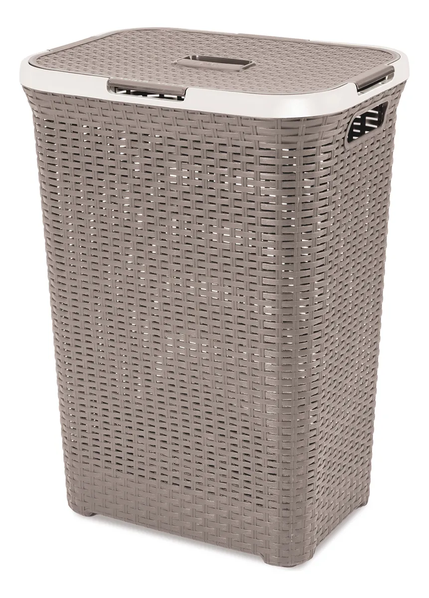 Canasto Cesto Para Ropa Sucia Baño 72l Ratan Gigante Plastic