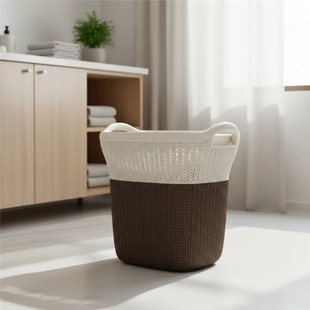 Cesto Plastico Ropa Sucia 40 Litros Tapa Y Manija Bicolor