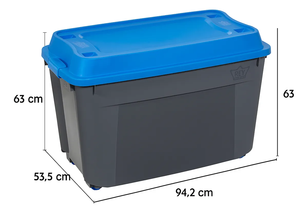 Caja Contenedor 210l Con Ruedas Baúl Grande De Almacenamient