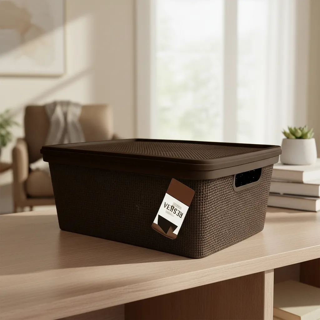 Pack Canasto Organizador X6 Simil Yute 20l Caja Organizadora