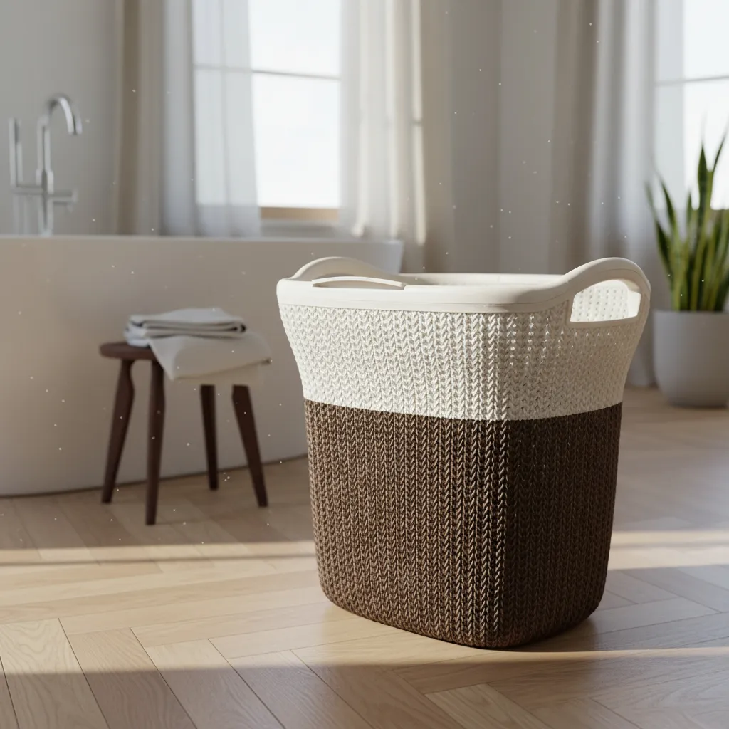 Cesto Plastico Ropa Sucia 40 Litros Tapa Y Manija Bicolor