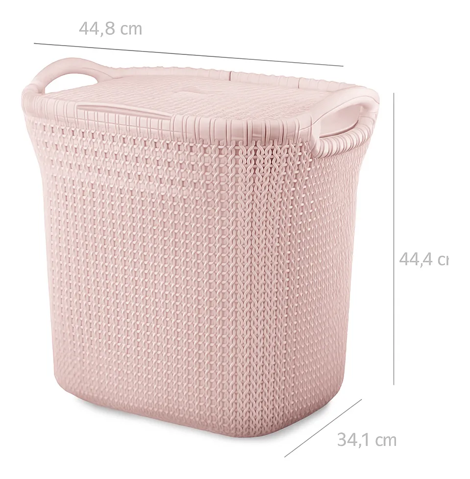 Canasto Cesto Para Ropa Plástico Premium Khipu Tapa 40 L