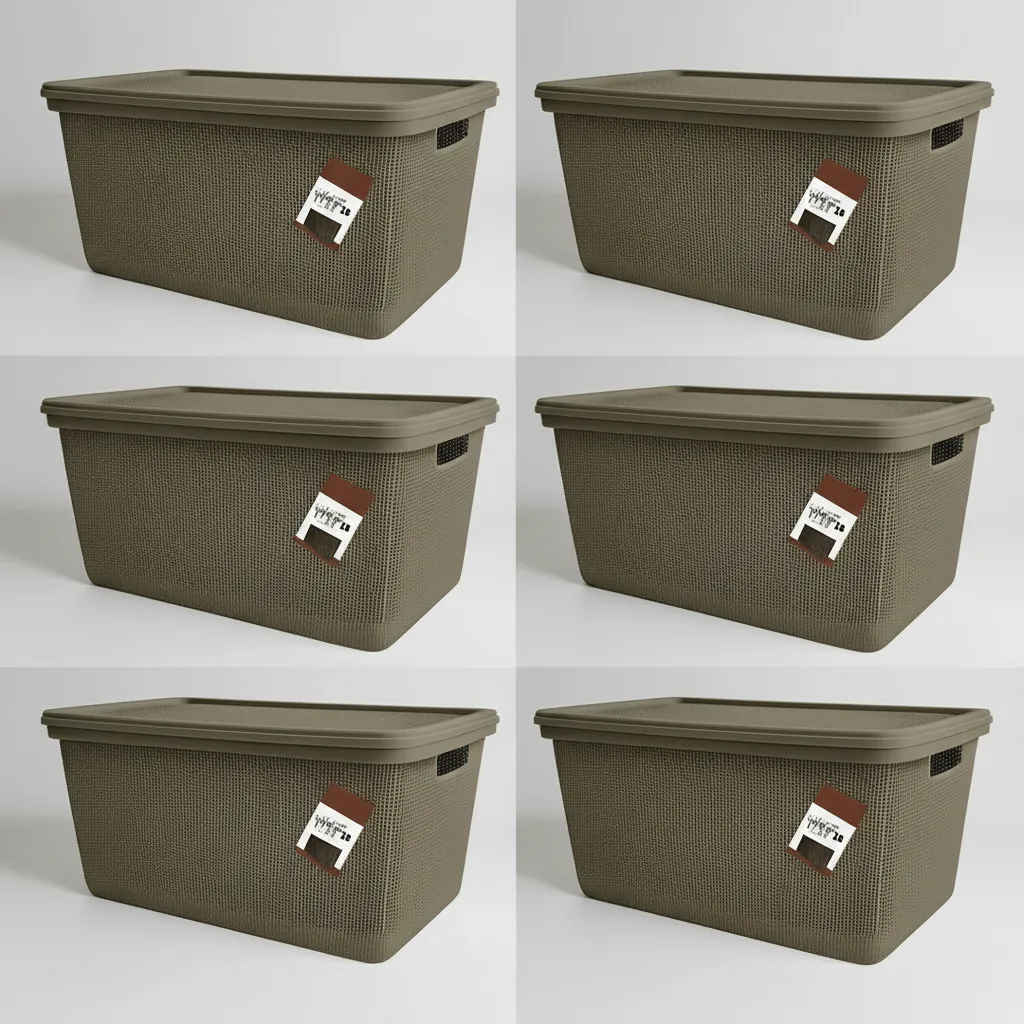 Pack Canasto Organizador X6 Simil Yute 30l Caja Organizadora