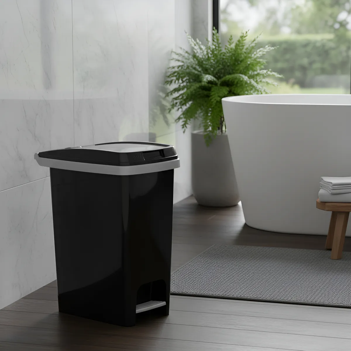 Cesto Tacho Basura Papelera Pedal Premium 12.5l C/sujetador