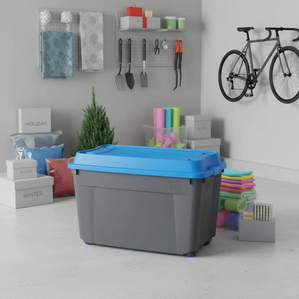 Caja Contenedor 210l Con Ruedas Baúl Grande De Almacenamient