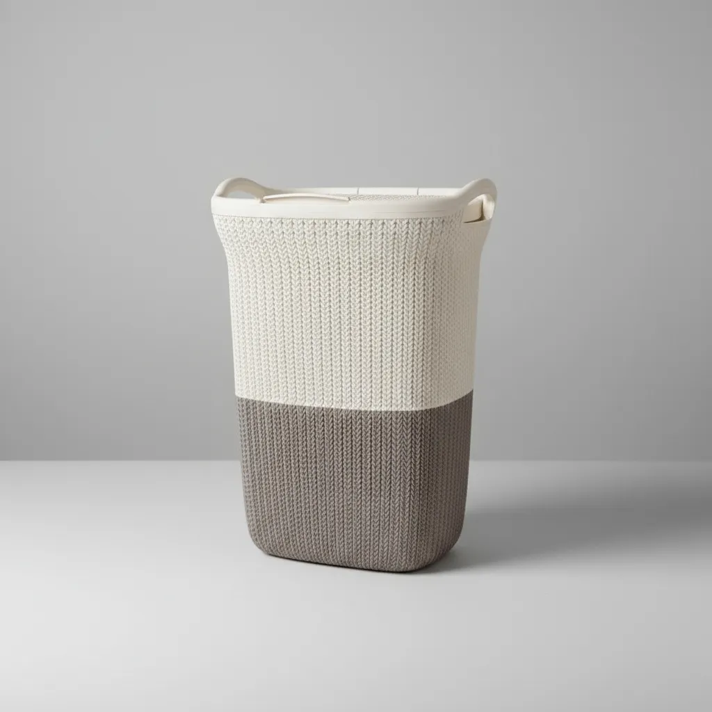 Cesto De Ropa De Plastico 60 Litros Con Tapa Y Manija