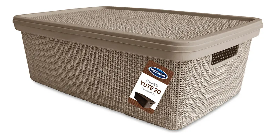 Canasto Organizador 20l Simil Yute Caja Organizadora