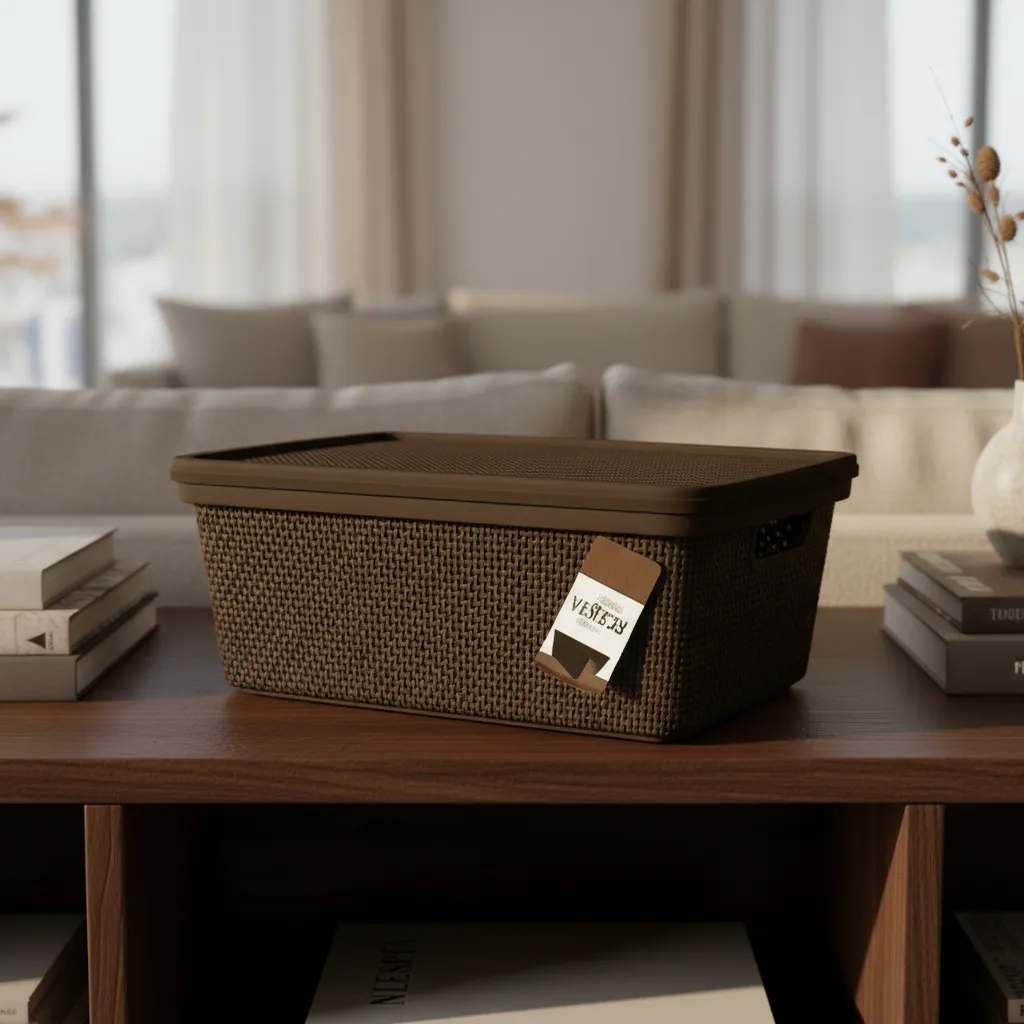 Pack Canasto Organizador X6 Simil Yute 20l Caja Organizadora