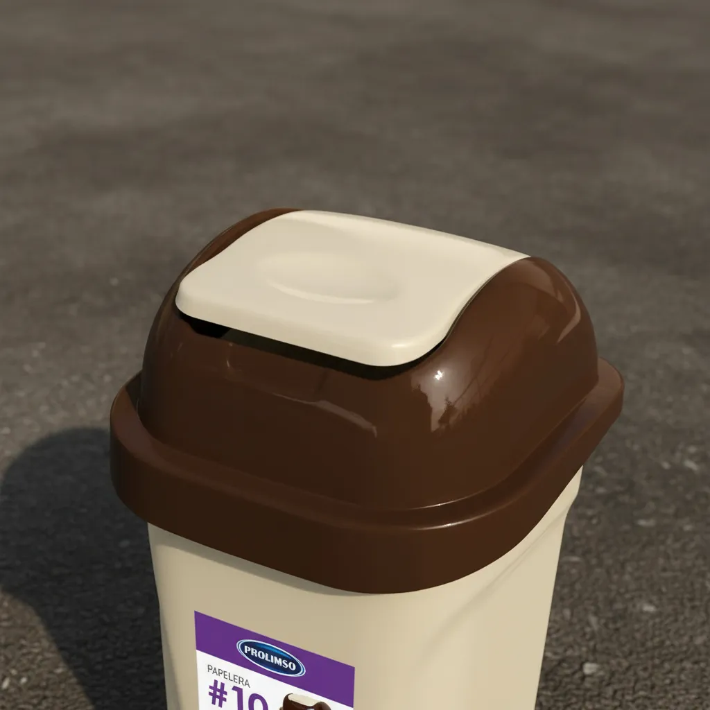 Tacho De Basura Papelera Oficina Tapa Vaivén 10l