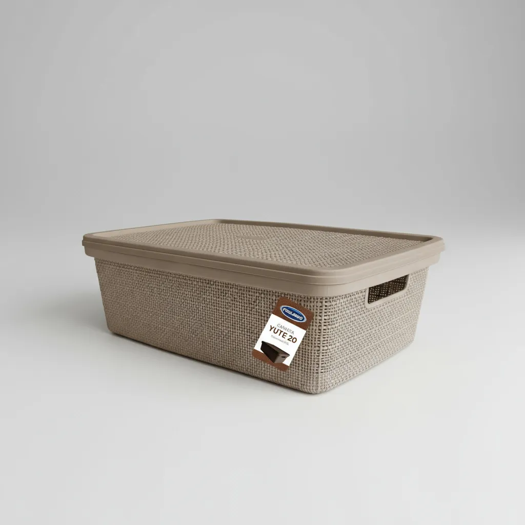 Canasto Organizador 20l Simil Yute Caja Organizadora