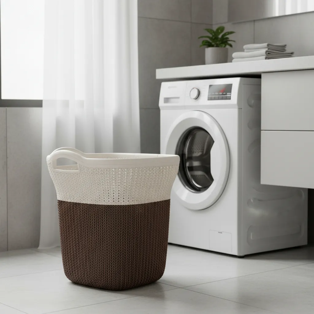 Cesto Plastico Ropa Sucia 40 Litros Tapa Y Manija Bicolor