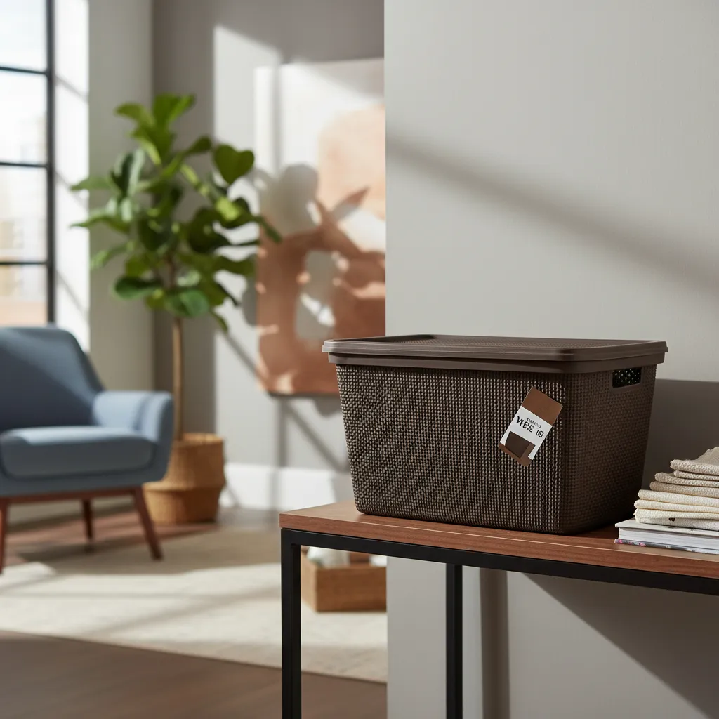 Pack Canasto Organizador X6 Simil Yute 30l Caja Organizadora