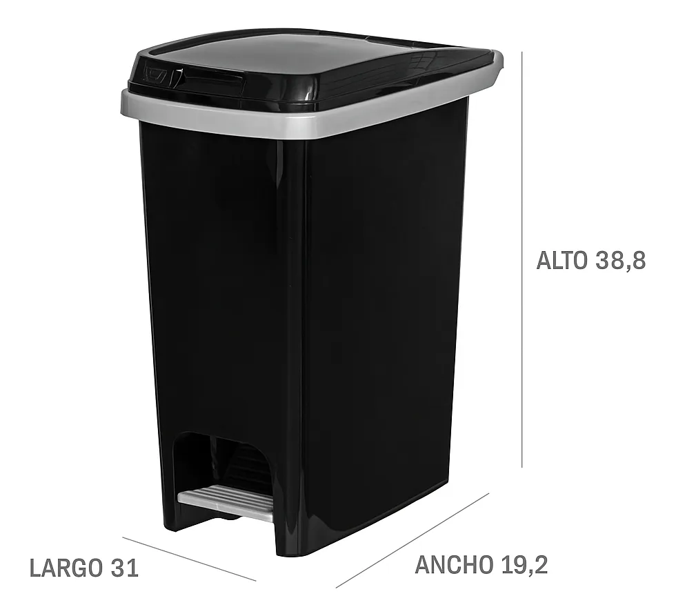 Cesto Tacho Basura Papelera Pedal Premium 12.5l C/sujetador