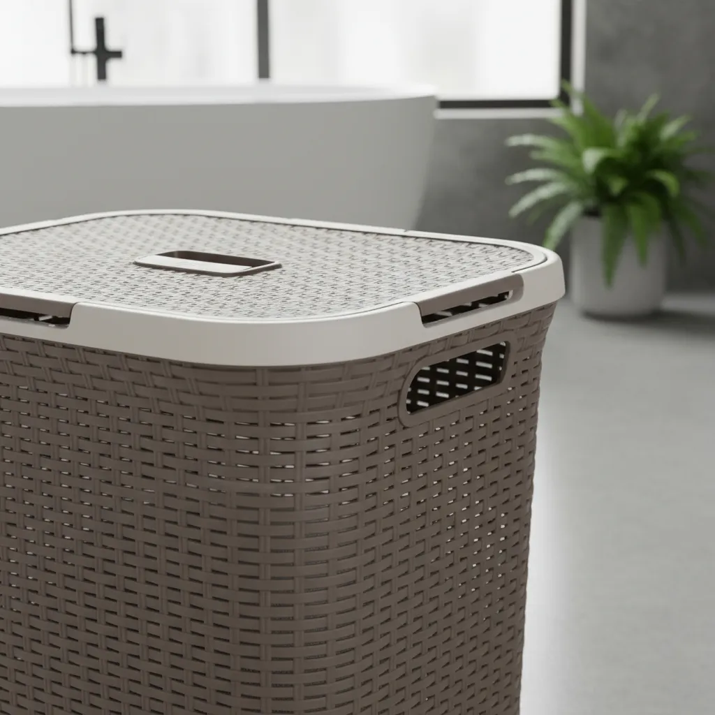 Canasto Cesto Para Ropa Sucia Baño 72l Ratan Gigante Plastic