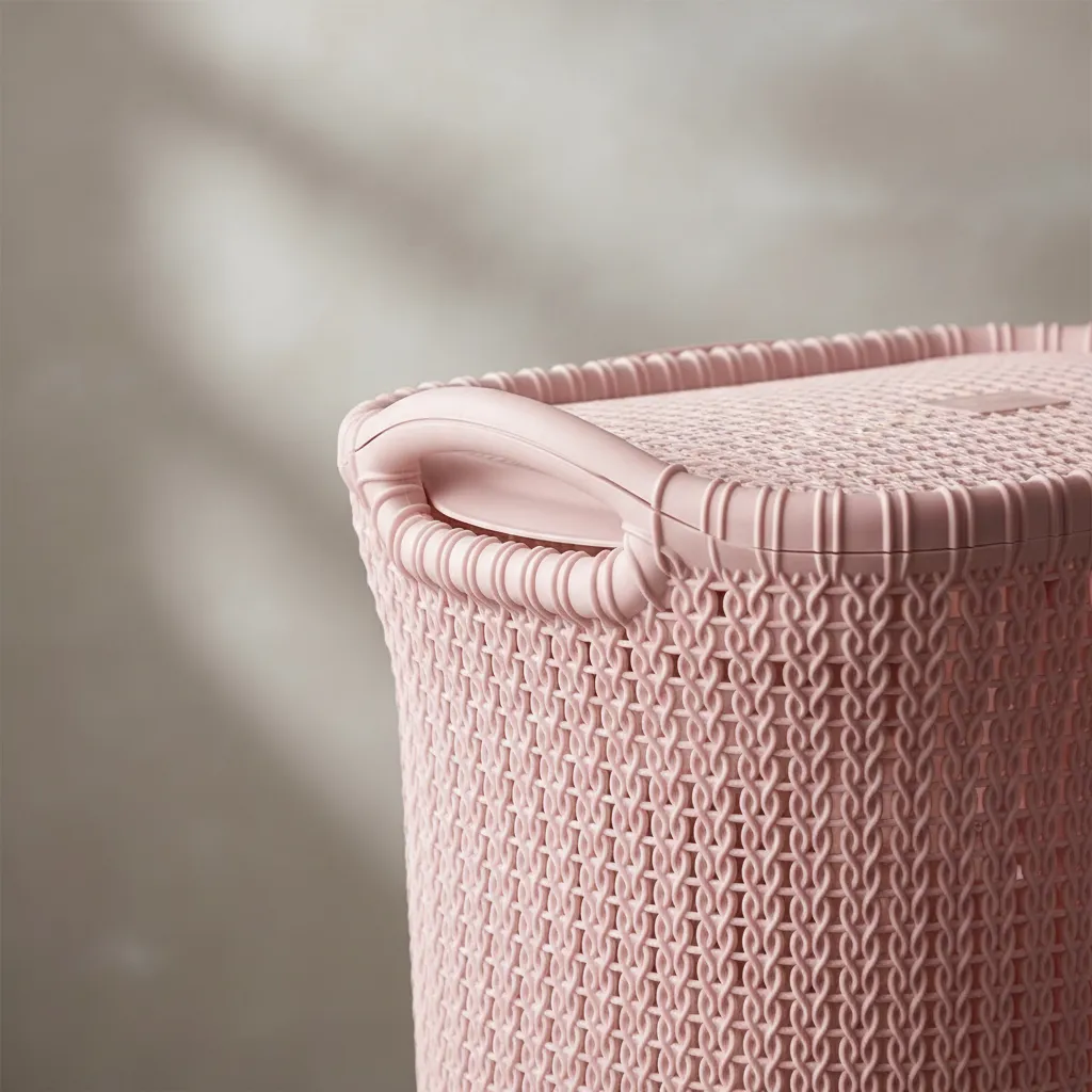 Canasto Cesto Para Ropa Plástico Premium Khipu Tapa 40 L