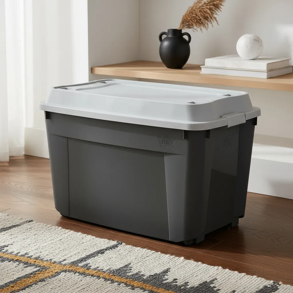 Caja Contenedor 210l Con Ruedas Baúl Grande De Almacenamient