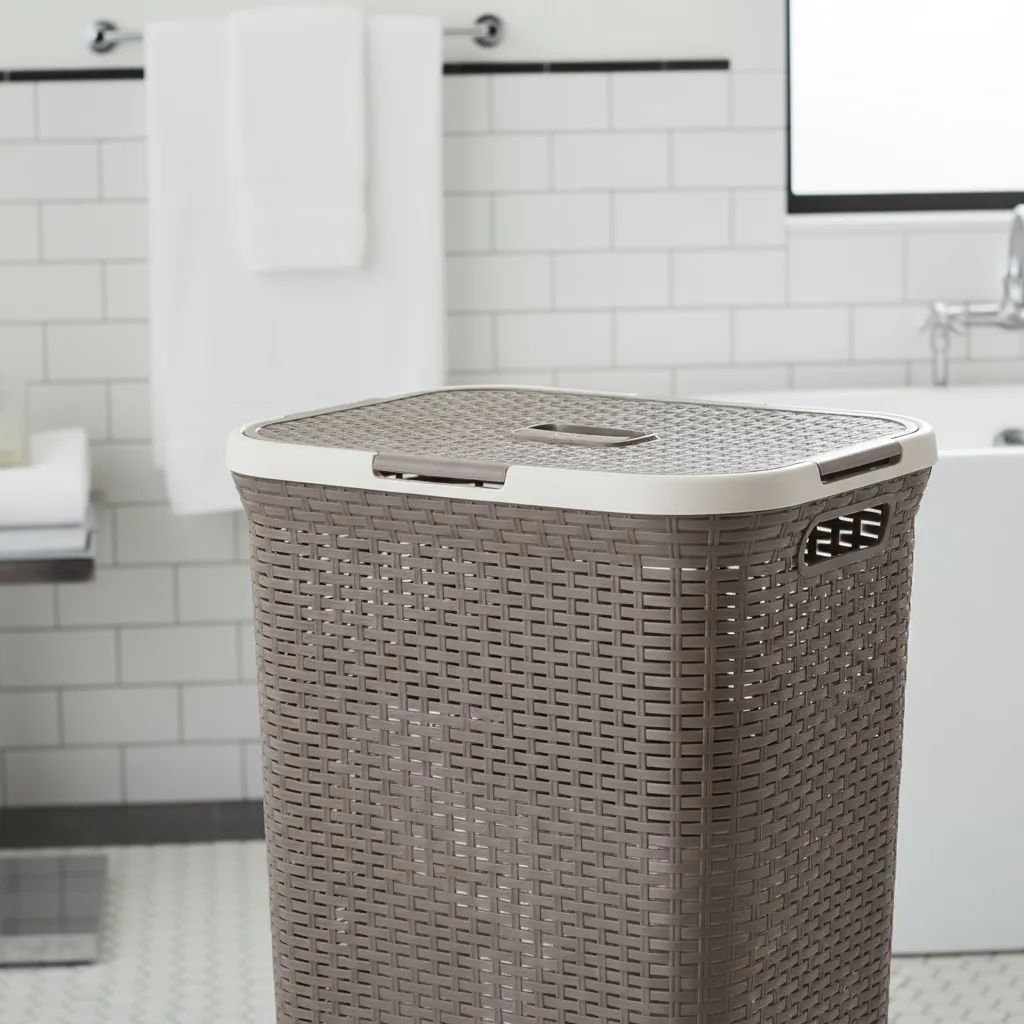 Canasto Cesto Para Ropa Sucia Baño 72l Ratan Gigante Plastic