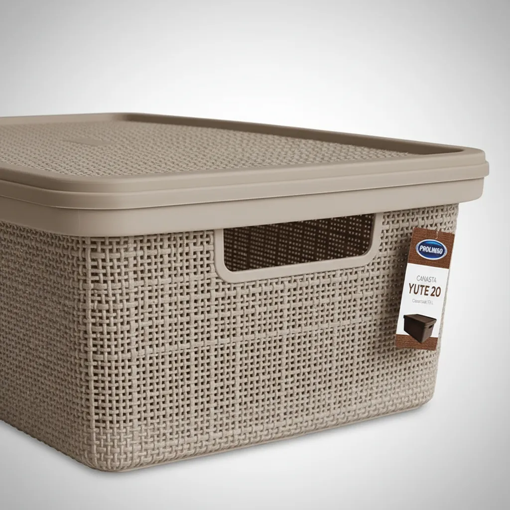 Canasto Organizador 20l Simil Yute Caja Organizadora