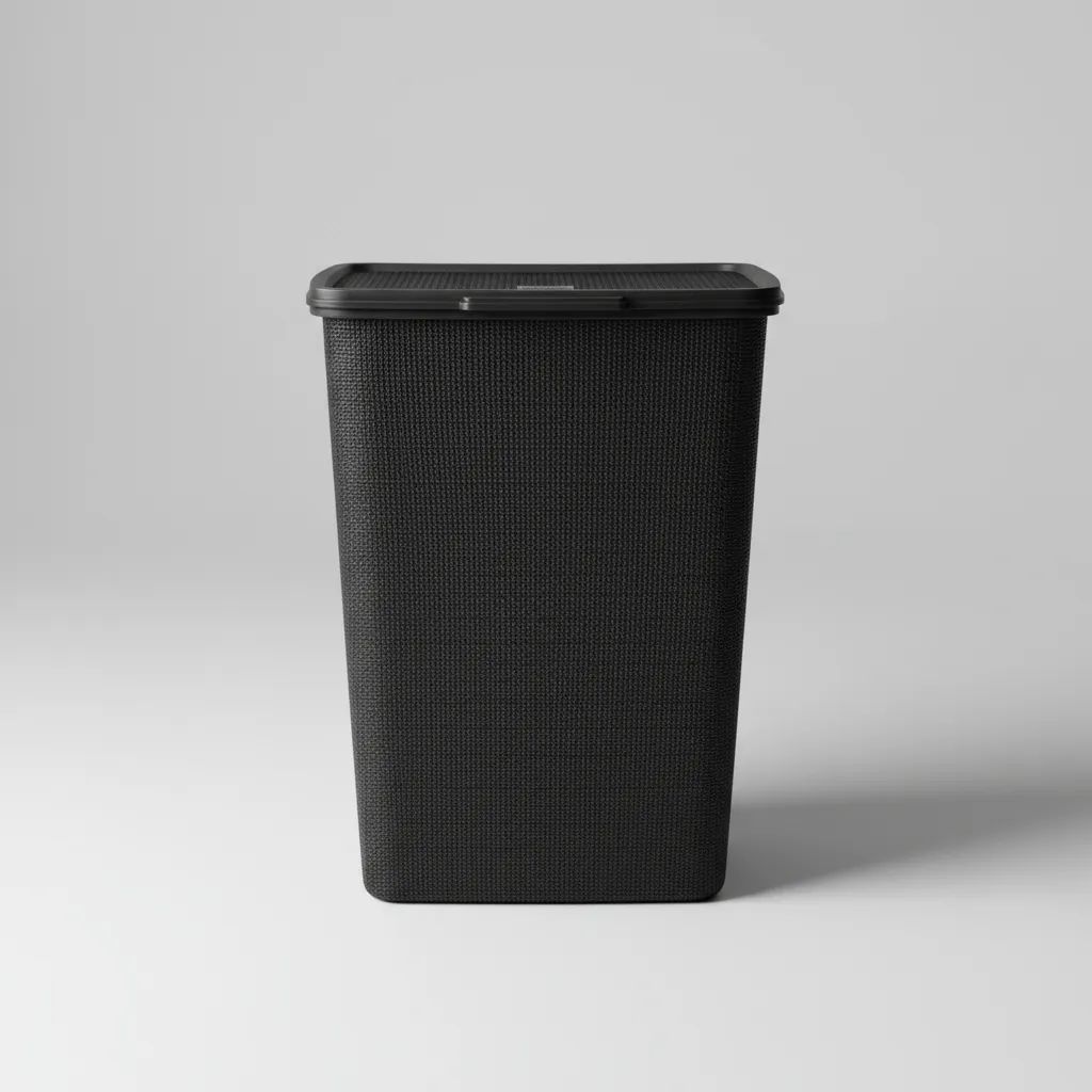 Cesto De Ropa Plástico C/tapa 60l Yute Grande