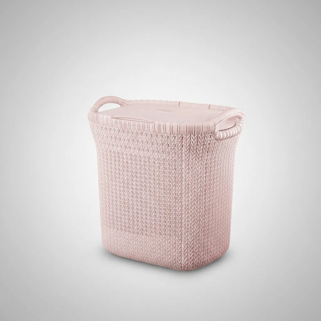 Canasto Cesto Para Ropa Plástico Premium Khipu Tapa 40 L