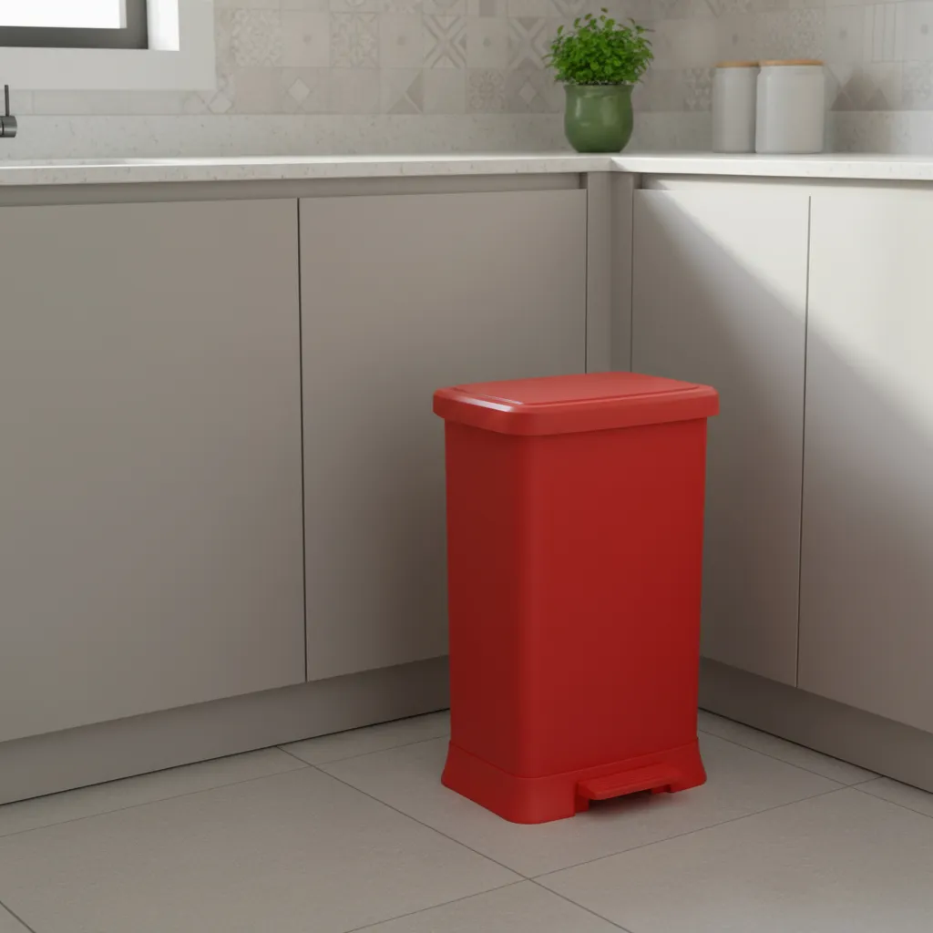 Cesto Tacho De Basura Papelera Pedal Sujetador Premium 55l