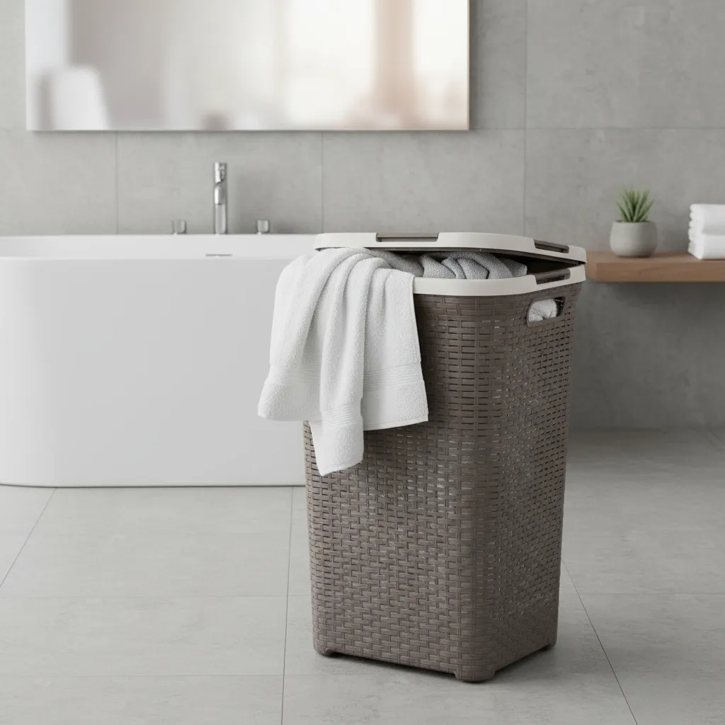 Canasto Cesto Para Ropa Sucia Baño 72l Ratan Gigante Plastic