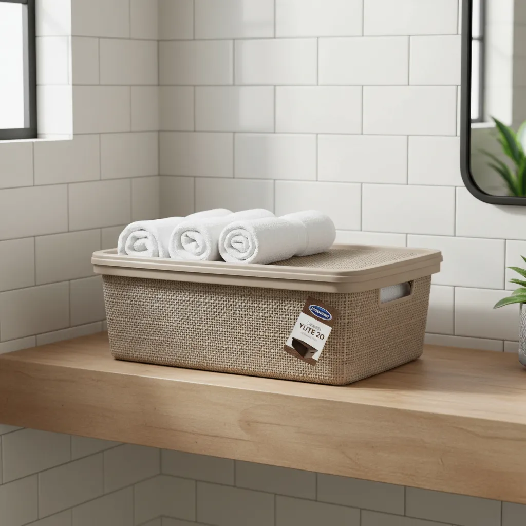 Canasto Organizador 20l Simil Yute Caja Organizadora