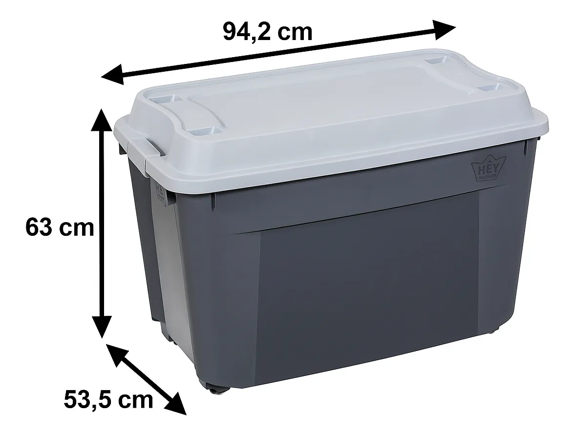 Caja Contenedor 210l Con Ruedas Baúl Grande De Almacenamient