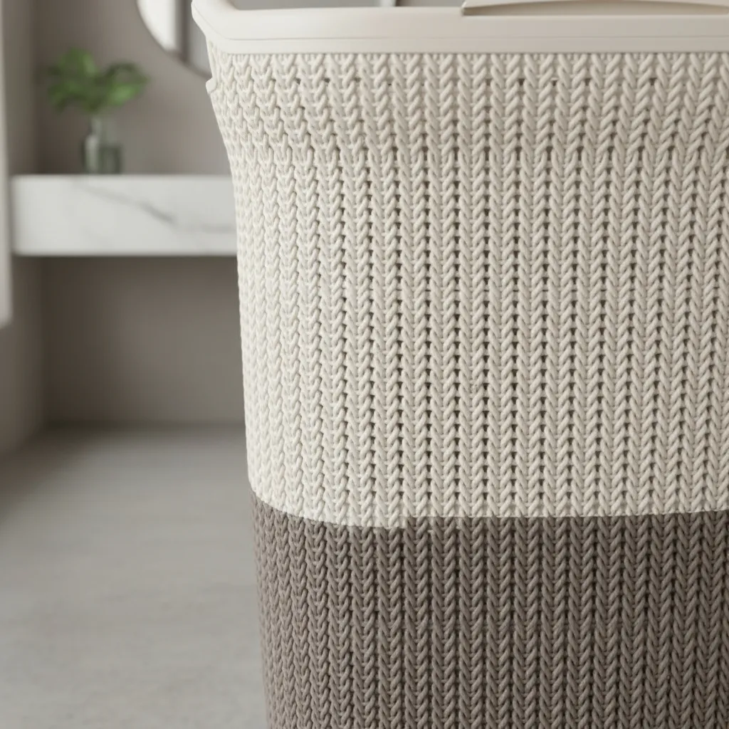 Cesto De Ropa De Plastico 60 Litros Con Tapa Y Manija