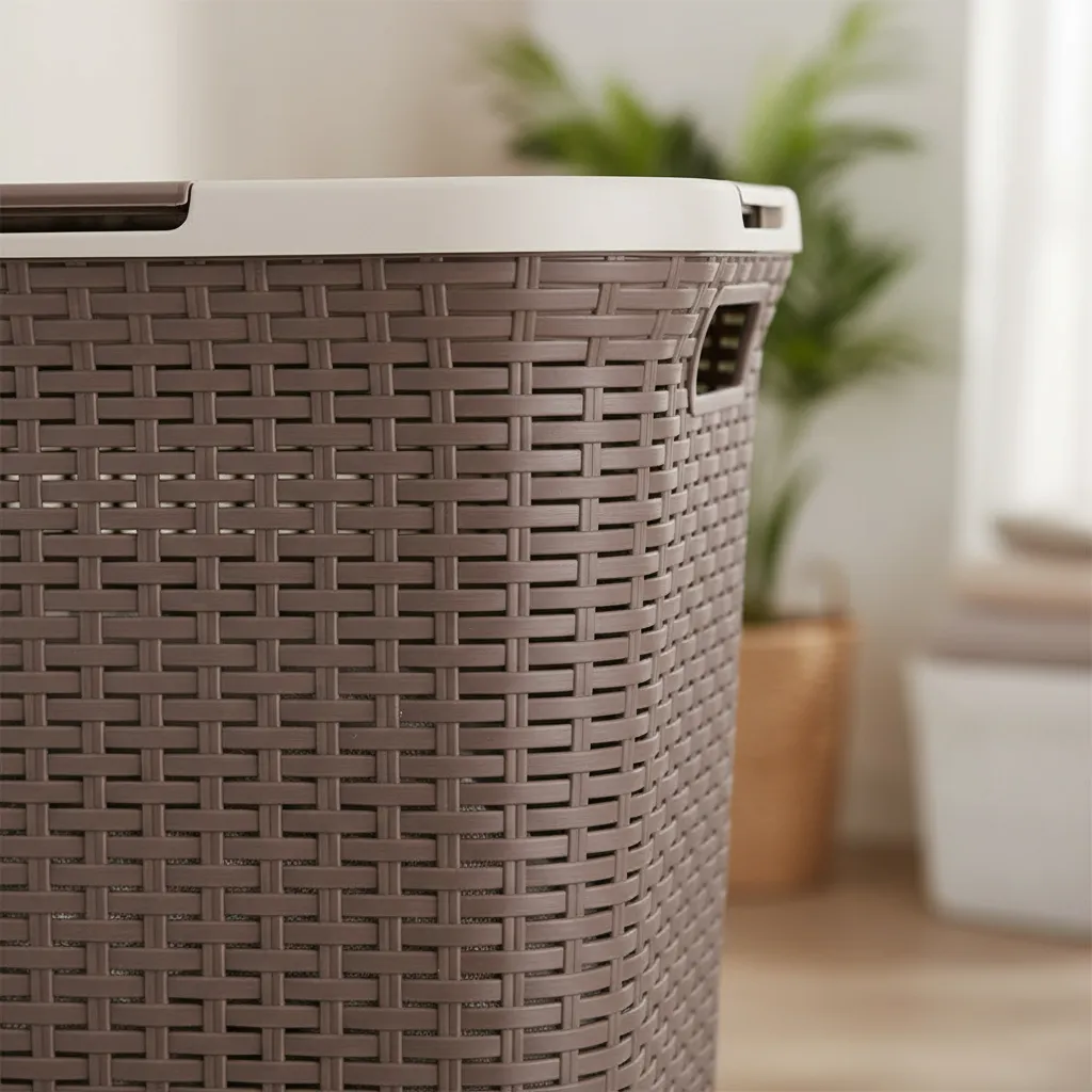 Canasto Cesto Para Ropa Sucia Baño 72l Ratan Gigante Plastic