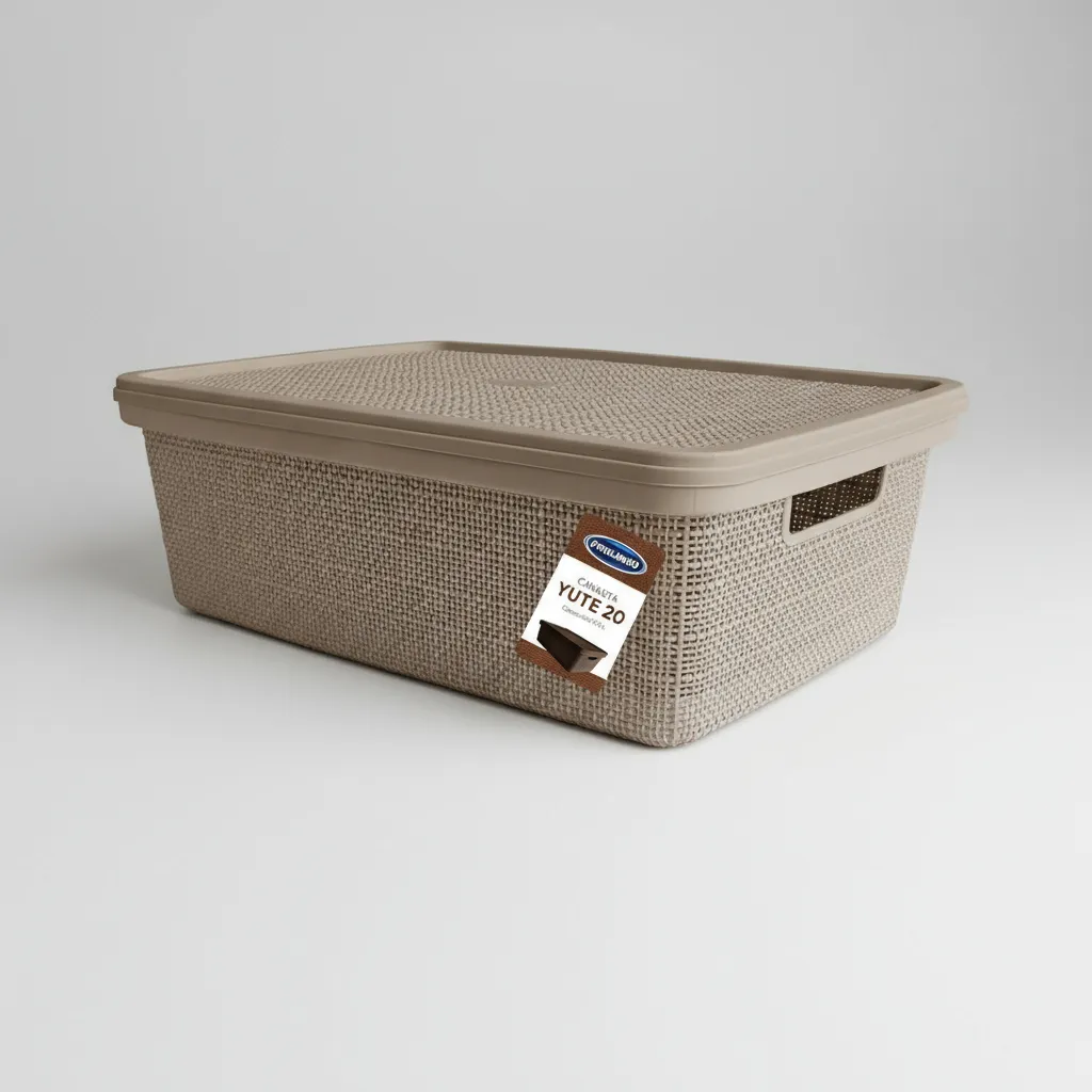 Canasto Organizador 20l Simil Yute Caja Organizadora
