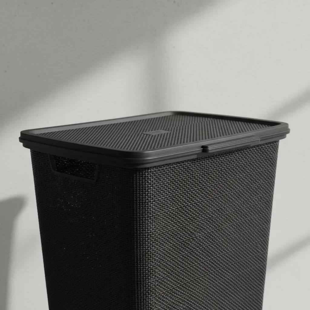 Cesto De Ropa Plástico C/tapa 60l Yute Grande