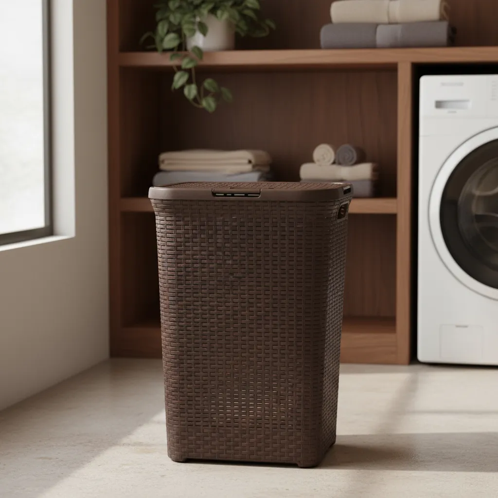 Canasto Cesto Para Ropa Sucia Baño 72l Ratan Gigante Plastic